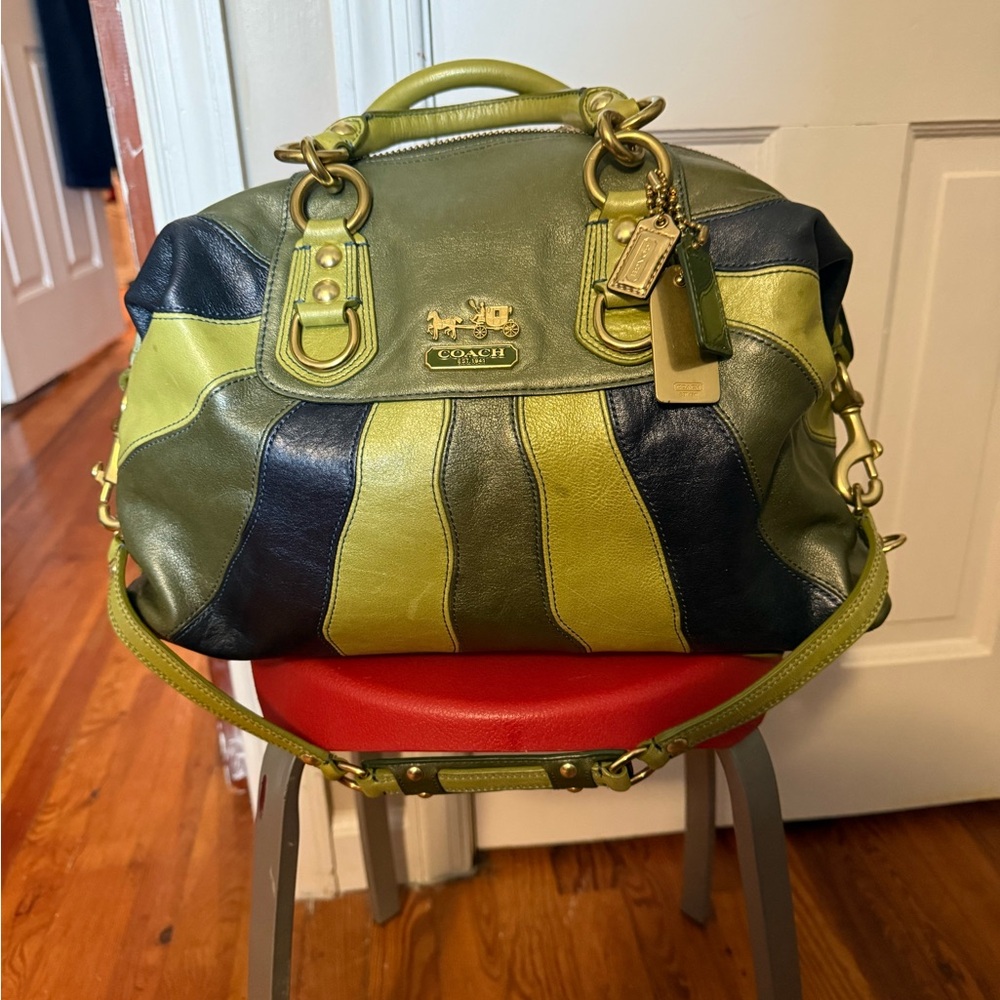 Green Authentic Coach bag, with original dust bag